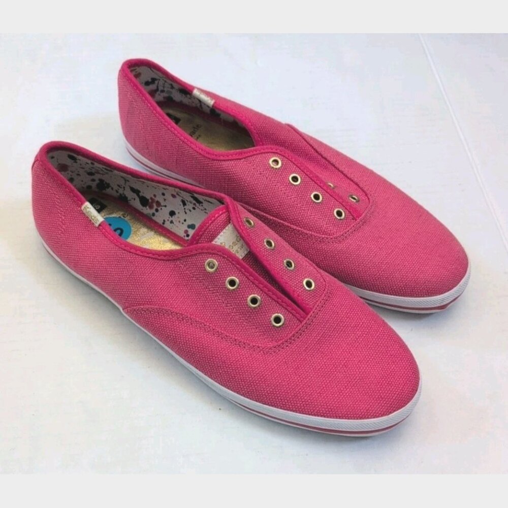 Keds x Kate Spade New York Women's Sneakers Pink Slip-on Canvas – Size 10 New